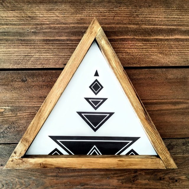 Drewniany trójkąt AZTEC - biały