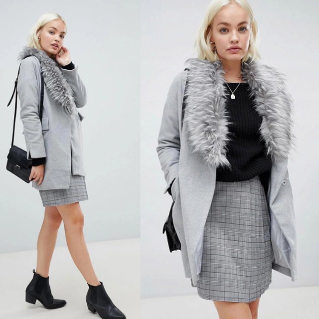 Płaszcz z futrzanym kołnierzem R 38/M Hp_164