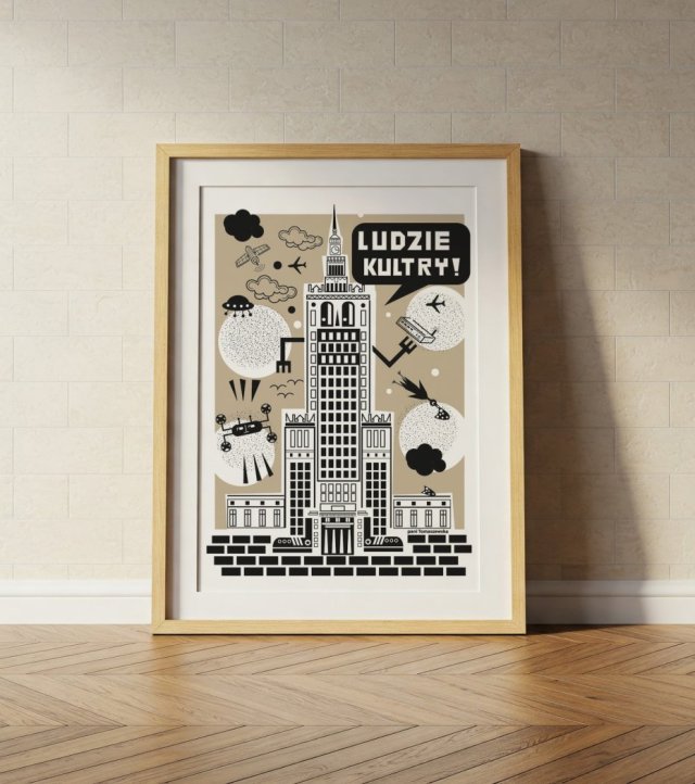 GRAFIKA " Warszawa - Pałac Kultury" 50x70 cm