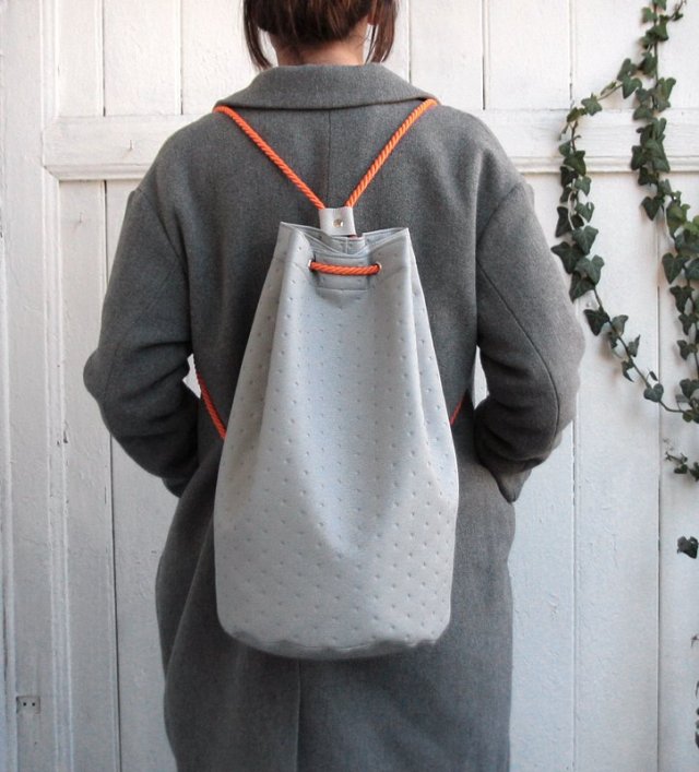 worek plecak pik -grey&orange-