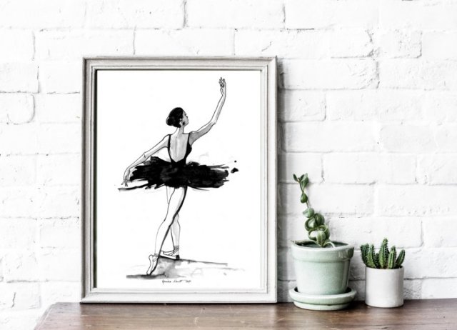 baletnica I, 30x40cm, plakat z autorskiej ilustracji