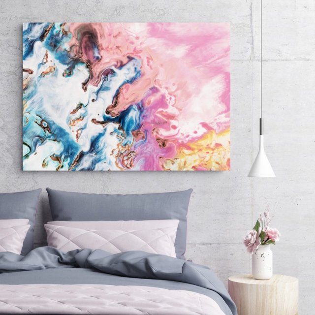 Obraz na płótnie różowa abstrakcja 80x120 cm