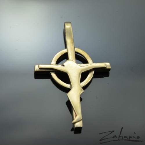 Wisior Krzyż z Jezusem Brąz Zahario
