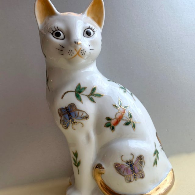 Porcelain Imari Cat ❀ڿڰۣ❀ St. Michael 1986r. Made in Japan ❀ڿڰۣ❀ Ręcznie malowana figurka