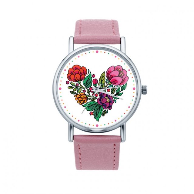 Zegarek z grafiką LOVE FLOWERS