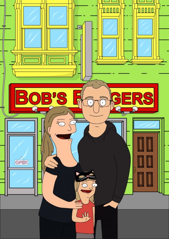 Bobs burgers portret dla par, portret rodzinny, portret personalizowany
