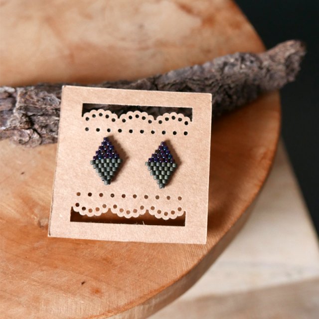 KOLCZYKI KITE MINI fiolet i zieleń