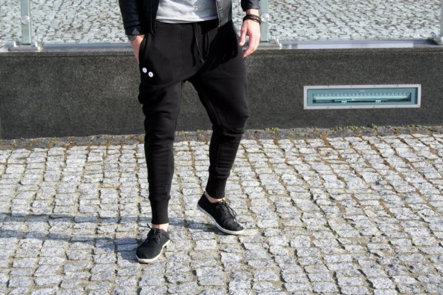 LONG PANTS UNISEX 2 BUTTONS spodnie dresowe długie czarne