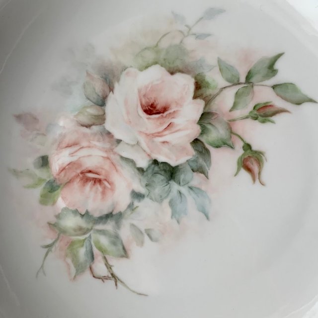 Obraz na porcelanie - Róże od Hutschenreuther 25cm. ❀ڿڰۣ❀ Duża patera ręcznie malowana