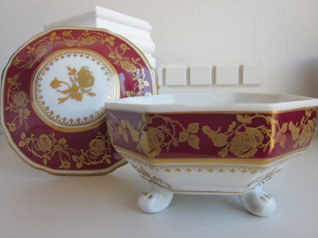 SCHWARZEHAMMER  BAVARIA   YORK 7350 starej daty porcelanowa bomboniera cukiernica puzdro
