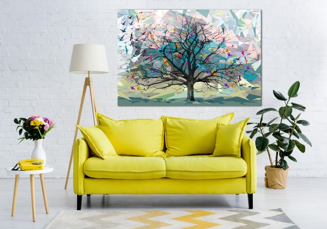 Obraz na płotnie do salonu abstrakcujne drzewo format 120x80cm 02432