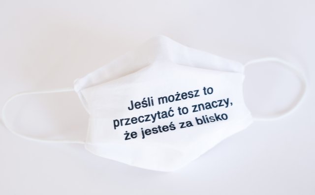 Maseczka wielorazowa bawełniana, ZA BLISKO