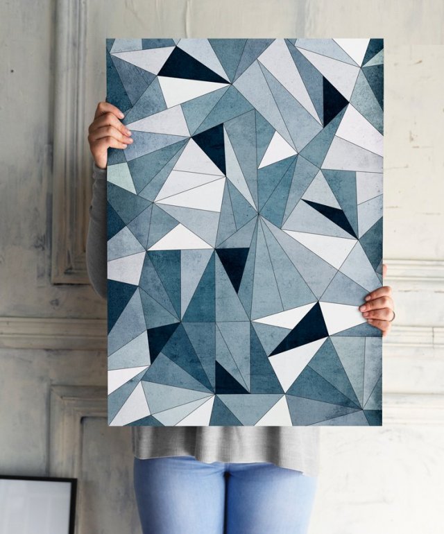 Nowoczesne plakaty abstrakcja trójkąty geometria format 61x91 cm