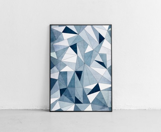 Nowoczesne plakaty abstrakcja trójkąty geometria format 40x50 cm