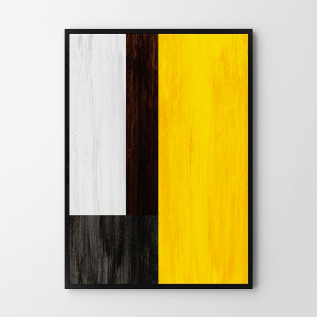 Plakat żółta abstrakcja  - format 40x50 cm