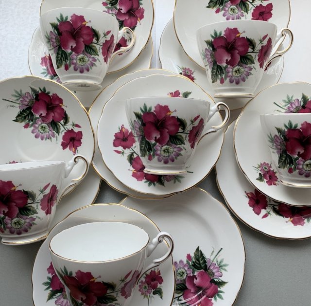 ❤ REGENCY ENGLISH - Komplet 6 filiżanek ❤ Bone China