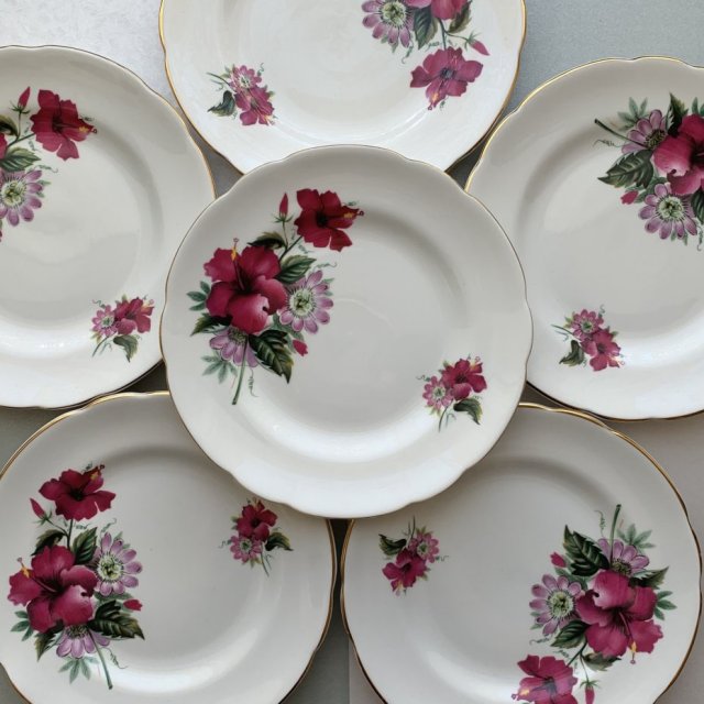 ❤ REGENCY ENGLISH - Komplet 6 talerzyków deserowych  ❤ Bone China