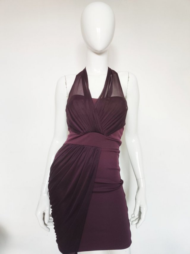 8/36  Miss Selfridge Śliwkowa sukienka ZIP