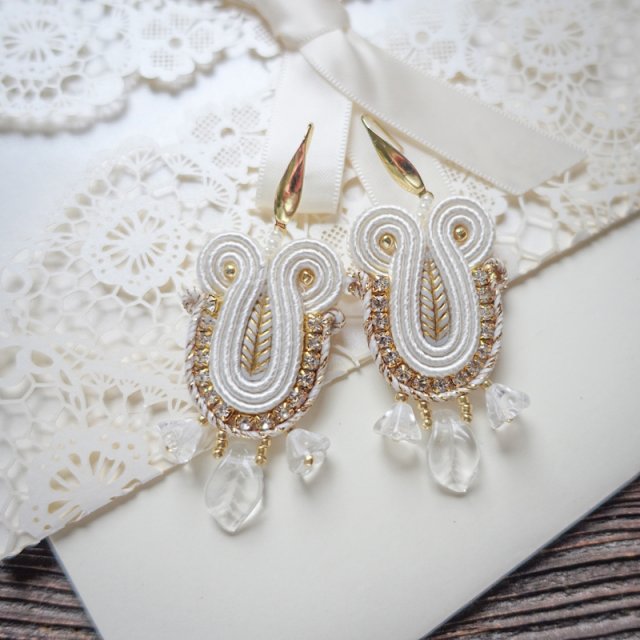 Chloe - kolczyki ślubne soutache