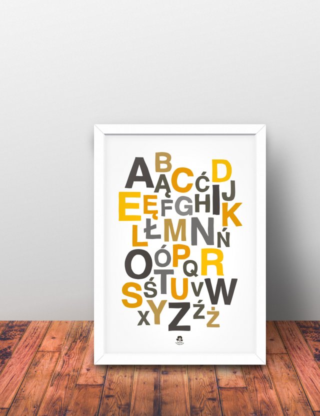 Alfabet polski - Plakat dekoracja literki 50x70cm