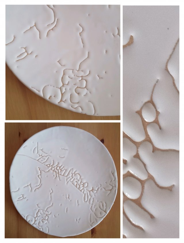 Patera unikatowe białe szkliwo ceramiczna handmade