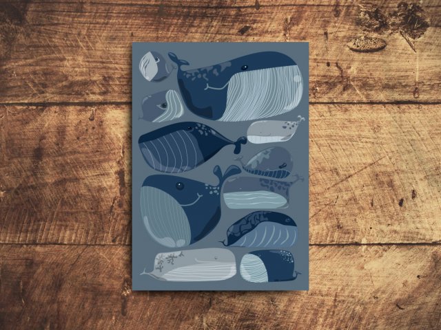 Kartka pocztowa - Wieloryby
