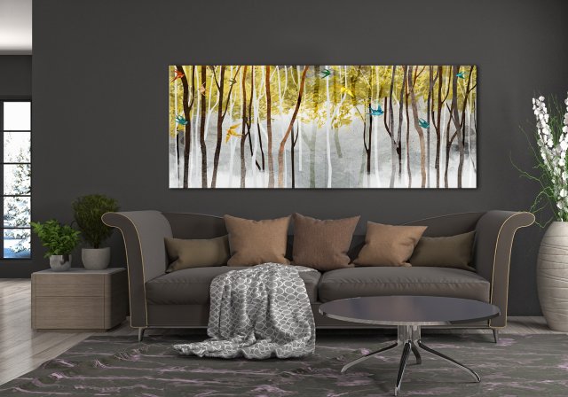 Obraz na płotnie do salonu - DRZEWA, PEJZAŻ 150x60cm 024442