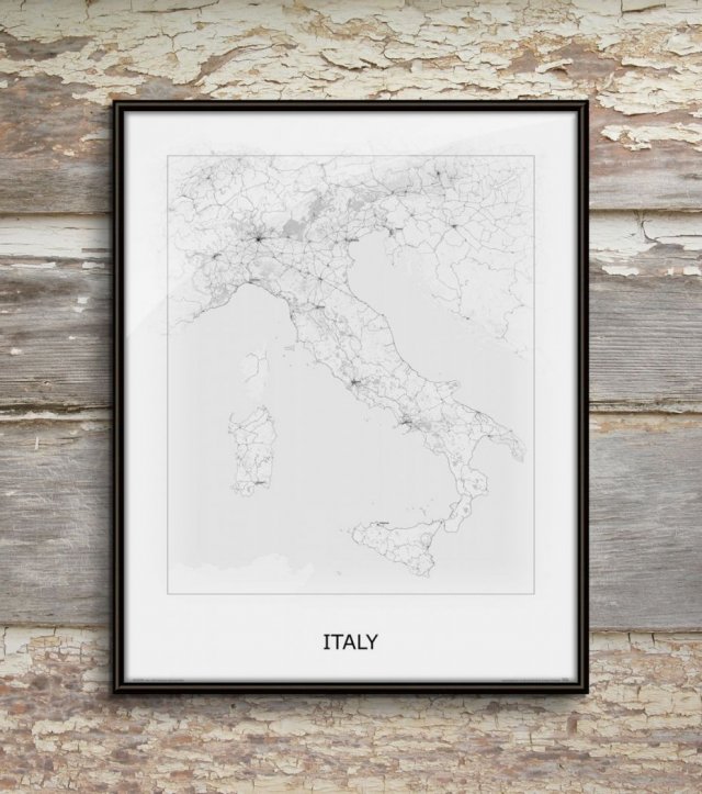 Mapa Włoch 50x70