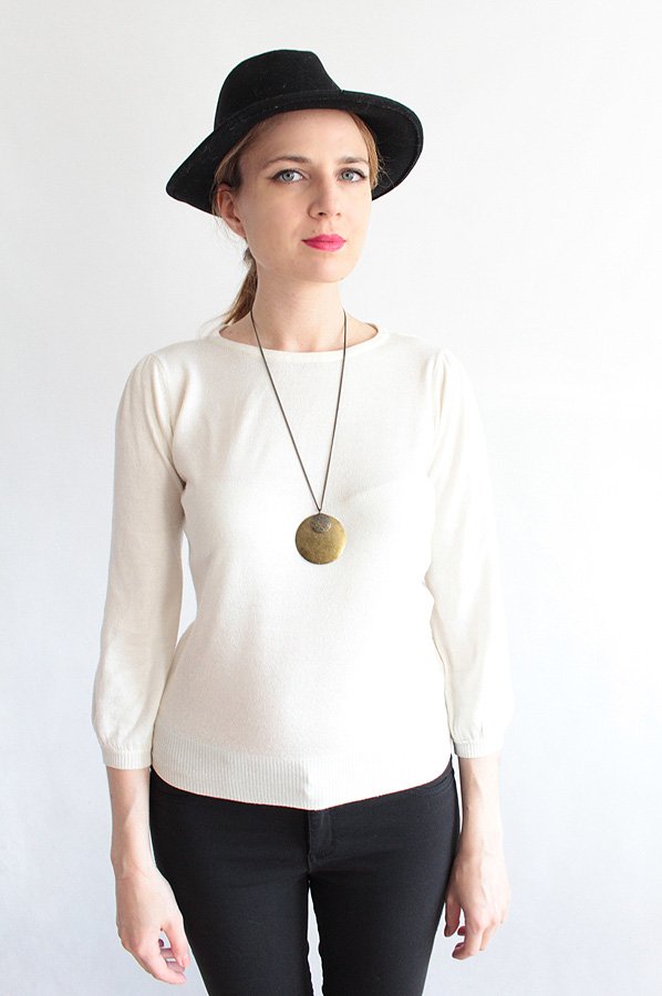 minimalistyczna klasyka bluzka sweterek vintage