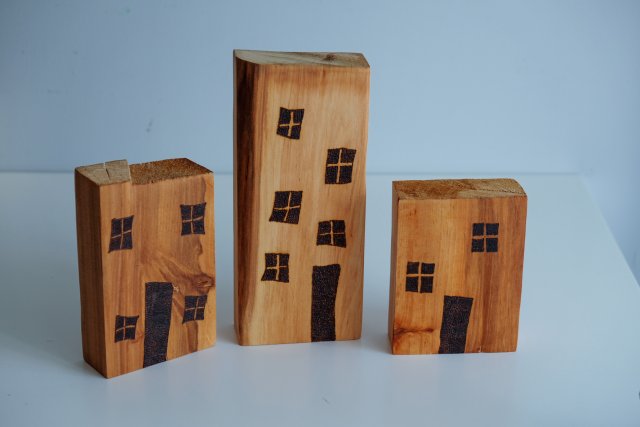 3 domki drewniane