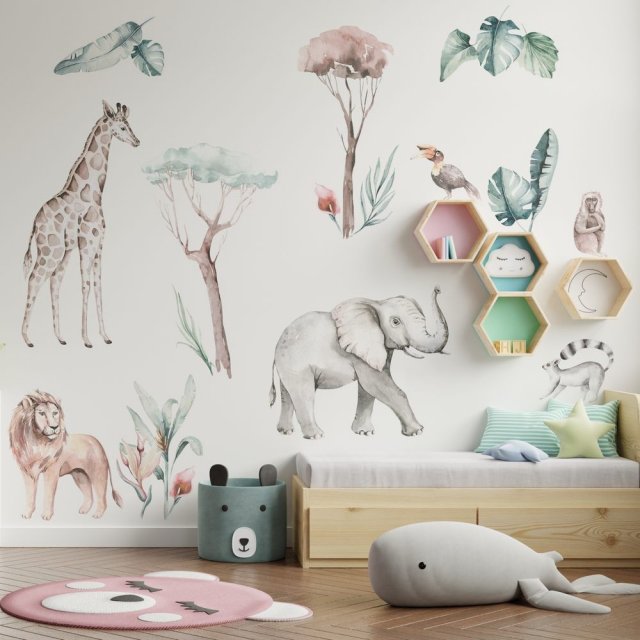 SAWANNA SAFARI AFRYKA NAKLEJKI NA ŚCIANĘ DLA DZIECI NR.1