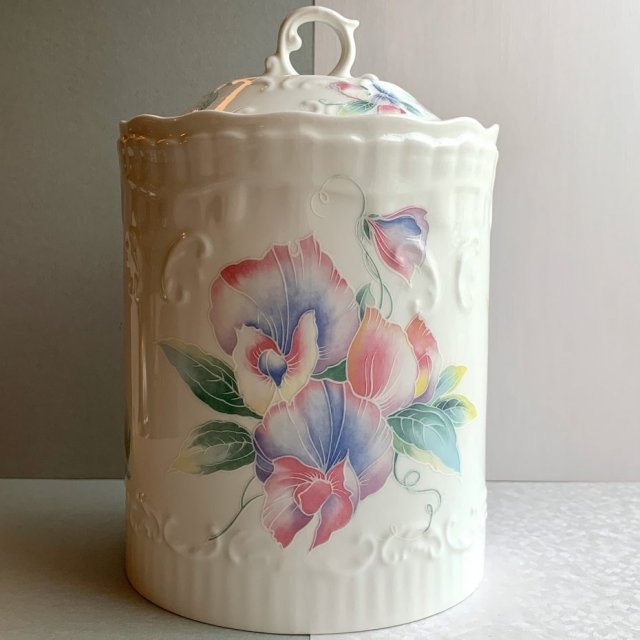❀ڿڰۣ❀ AYNSLEY - Bomboniera na ciastka ❀ڿڰۣ❀ SWEETHEART ❀ڿڰۣ❀ Delikatna porcelana - KOLEKCJONERSKA SERIA. Kwiaty