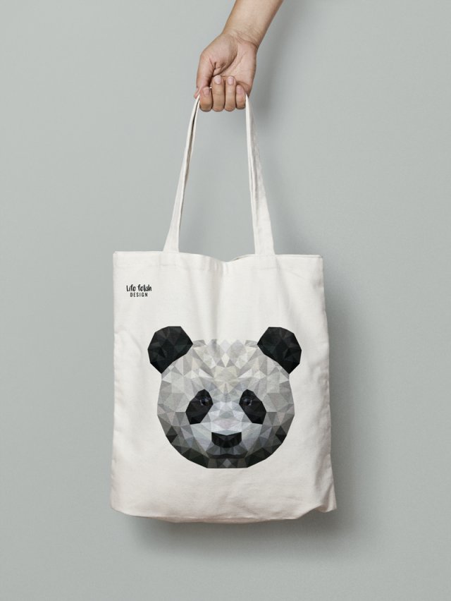 Torba bawełniana panda