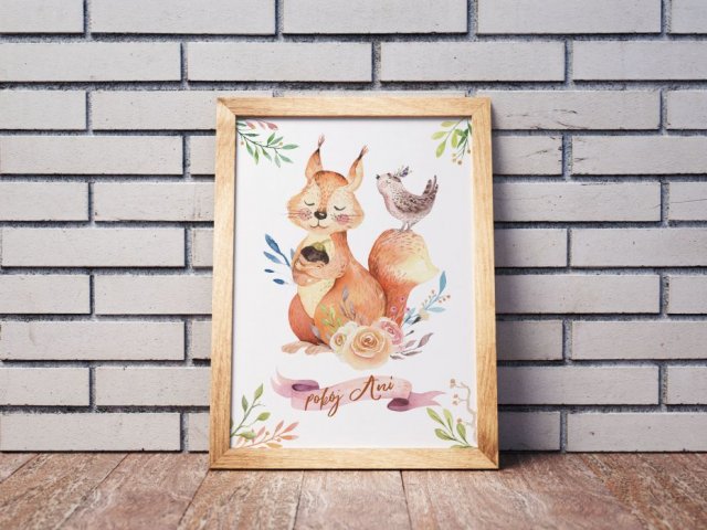 Plakat personalizowany z wiewiórką