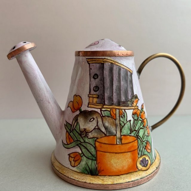 ❤❤ Kelvin Chen Miniatures Watering Can  ❤❤ Emalia na miedzi