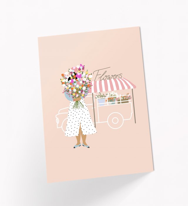 Kartka okolicznościowa kartka na urodziny kartka urodzinowa kartka z życzeniami pocztówka kwiaty