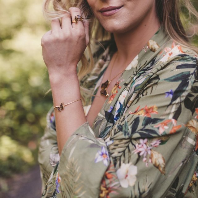 BRANSOLETKA POZŁACANA MOTYL