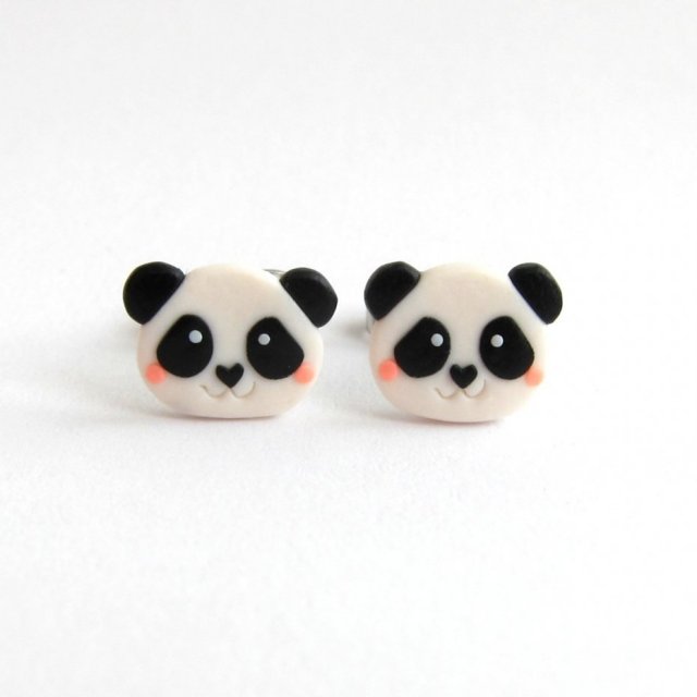 Małe Kolczyki Dla Dziewczynki Kolczyki Misie Panda