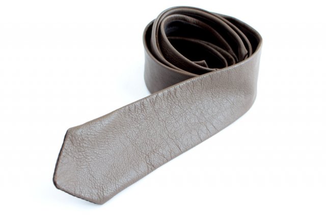 krawat vintage skóra