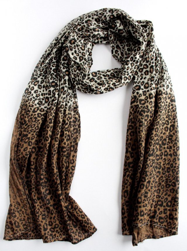 szal vintage zwierzęcy print panterka leopard