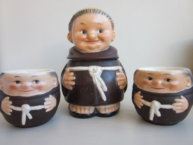 Goebel friar tuck GERMANY porcelanowy kolekcjonerski pojemnik cukiernica z przykrywką