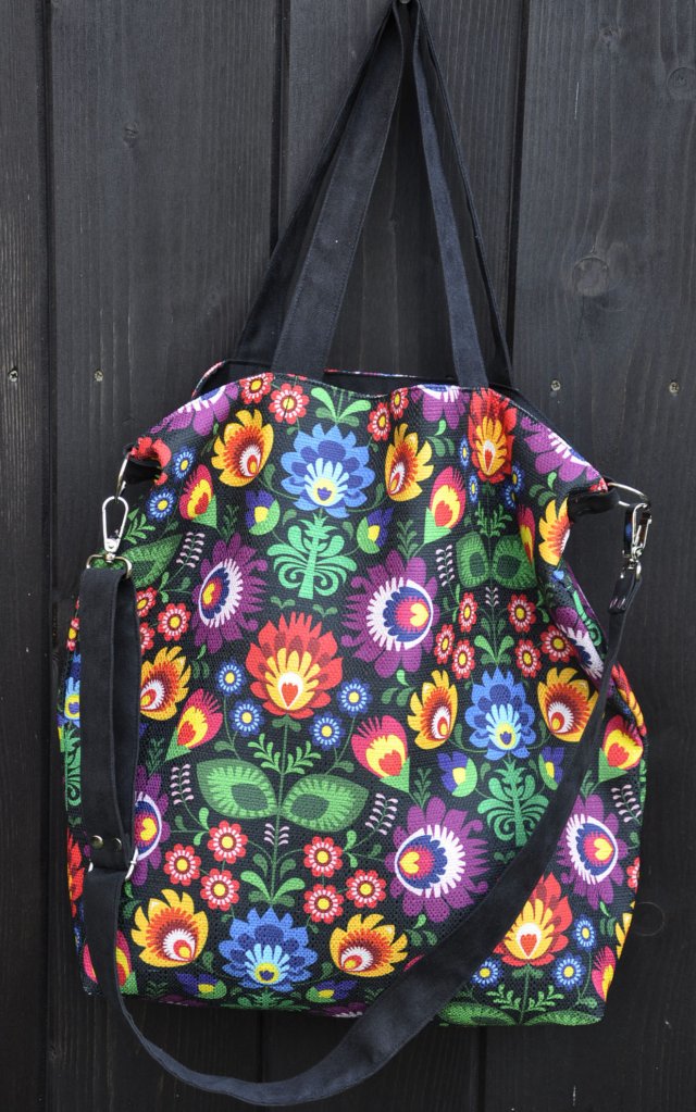 Torba hobo XXL - print łowicki