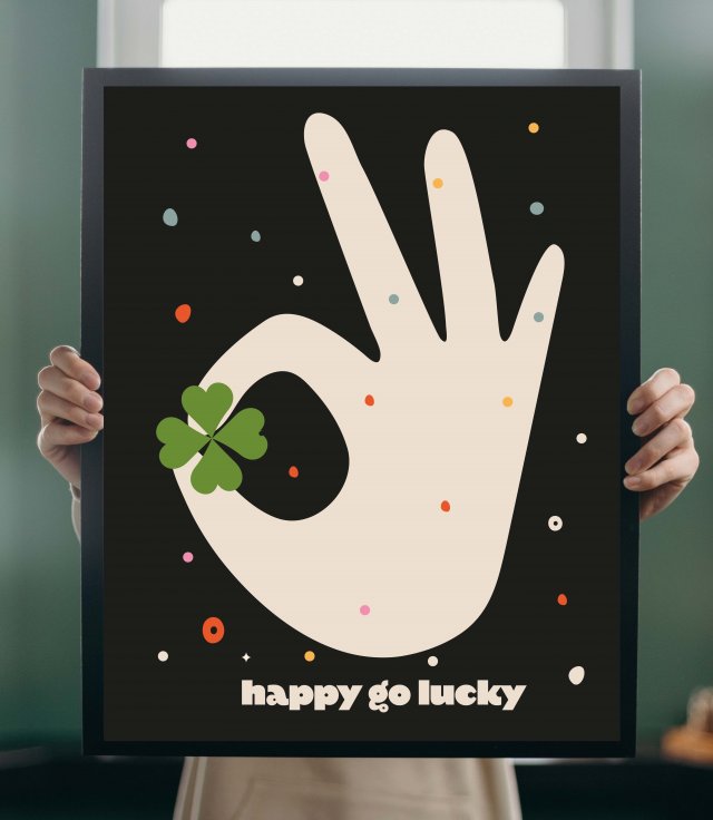 plakat 50cmx70cm  happy go lucky