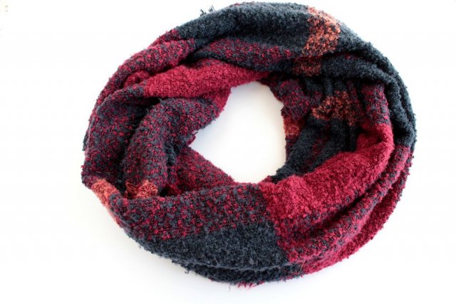 boucle supermiękki szal vintage duży do otulenia