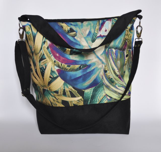 Torba hobo XXL - print monstera