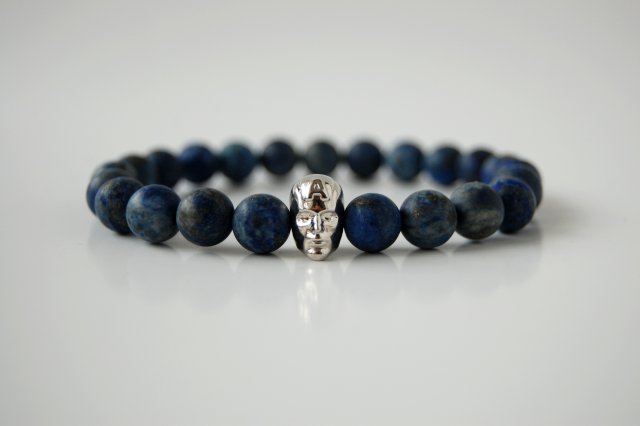 bransoletka męska KAPITAN AMERYKA  ( Lapis Lazuli mat)