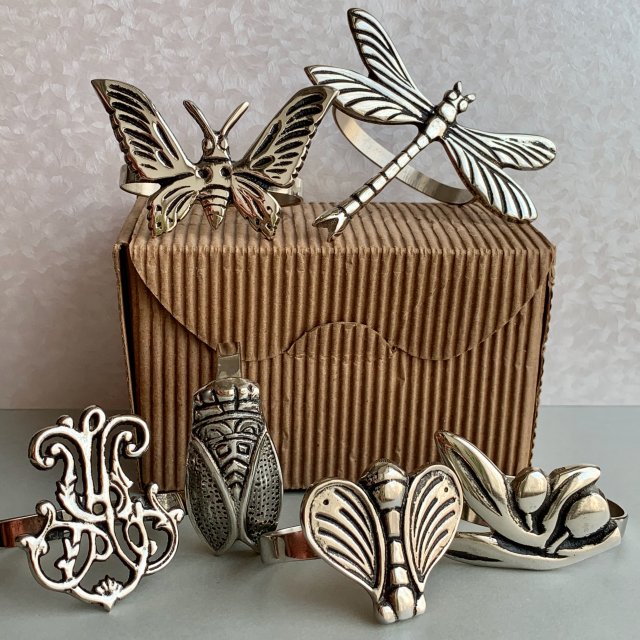 Made in France ❀ڿڰۣ❀ Sud Etoffe Napkin Rings  ❀ڿڰۣ❀  Serwetniki dla sześciu osób