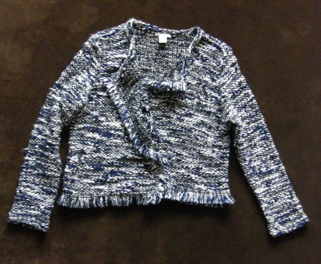 Wełniane wdzianko, sweterek z frędzlami, H&M roz. L
