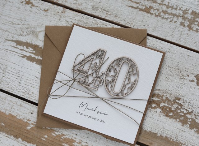 Rustykalna kartka na 40 urodziny