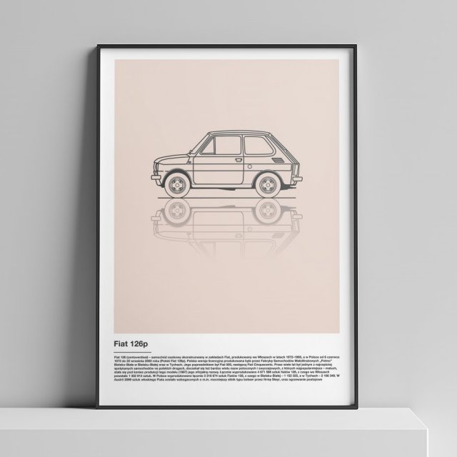PLAKAT POLSKA MOTORYZACJA - FIAT 126P